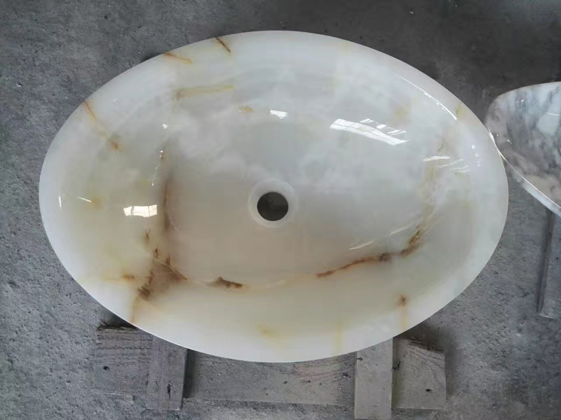 White onyx sink